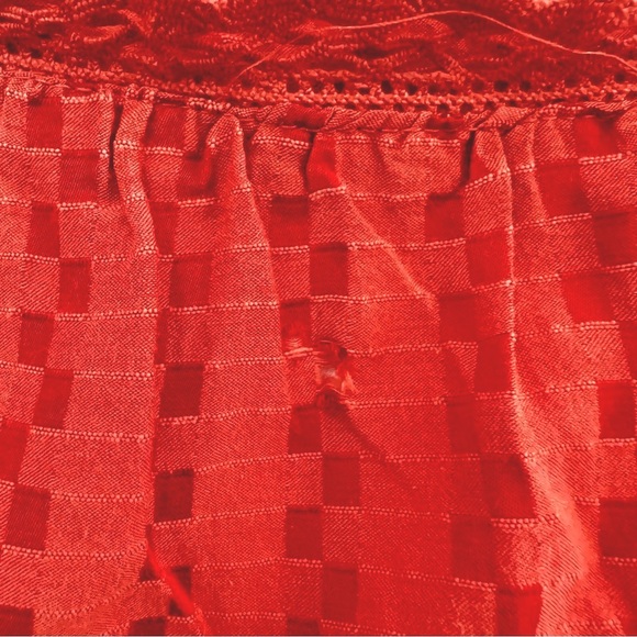 Free People Boho Cottagecore Coral Orange Textured Tunic Blouse S P - Picture 10 of 10